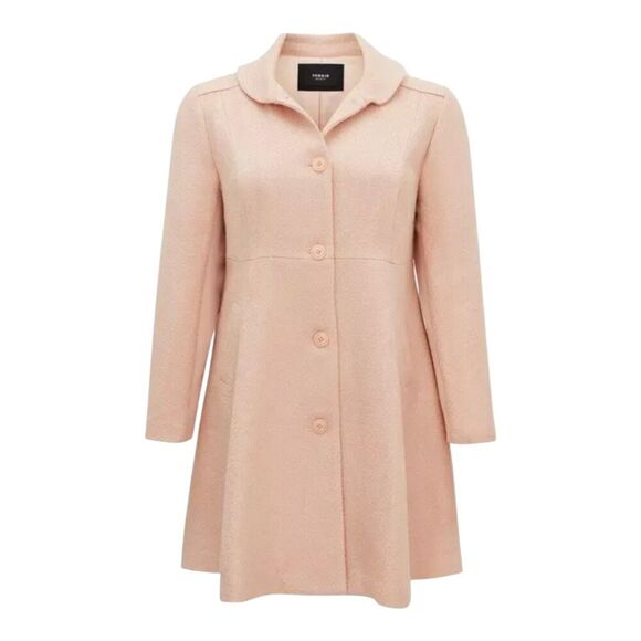 torrid Jackets & Blazers - Torrid Wool Blend Shawl Collar Coat Pale Blush Dress Coat Torrid 3X See Measures